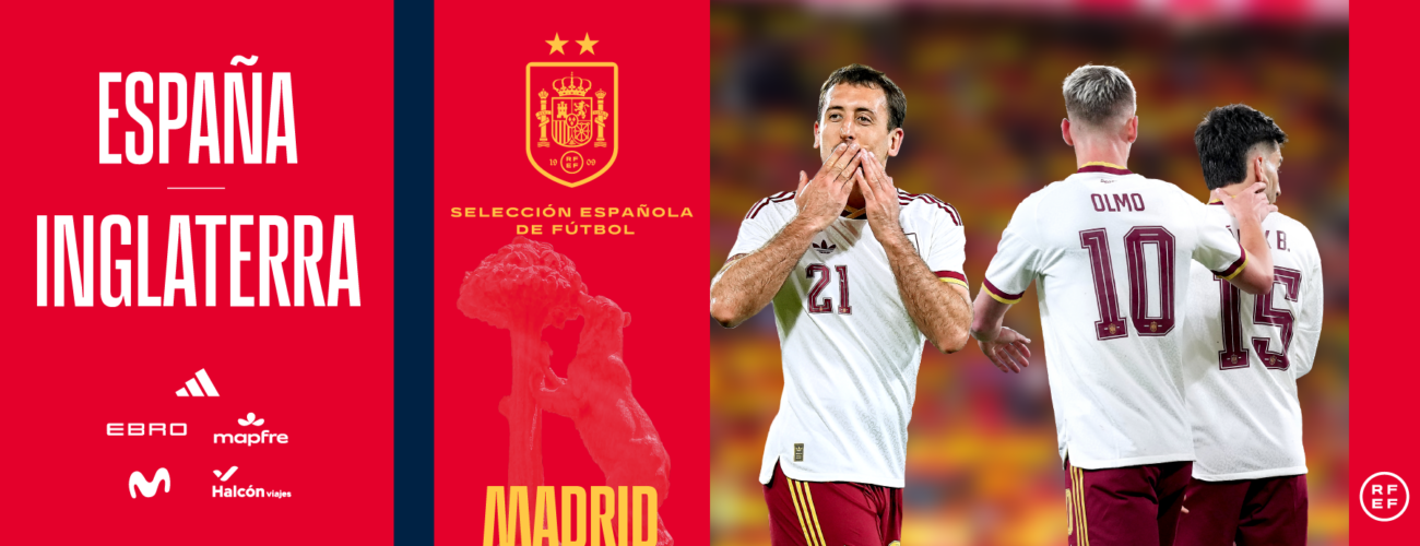 España – Inglaterra. Selección española de fútbol en Madrid.